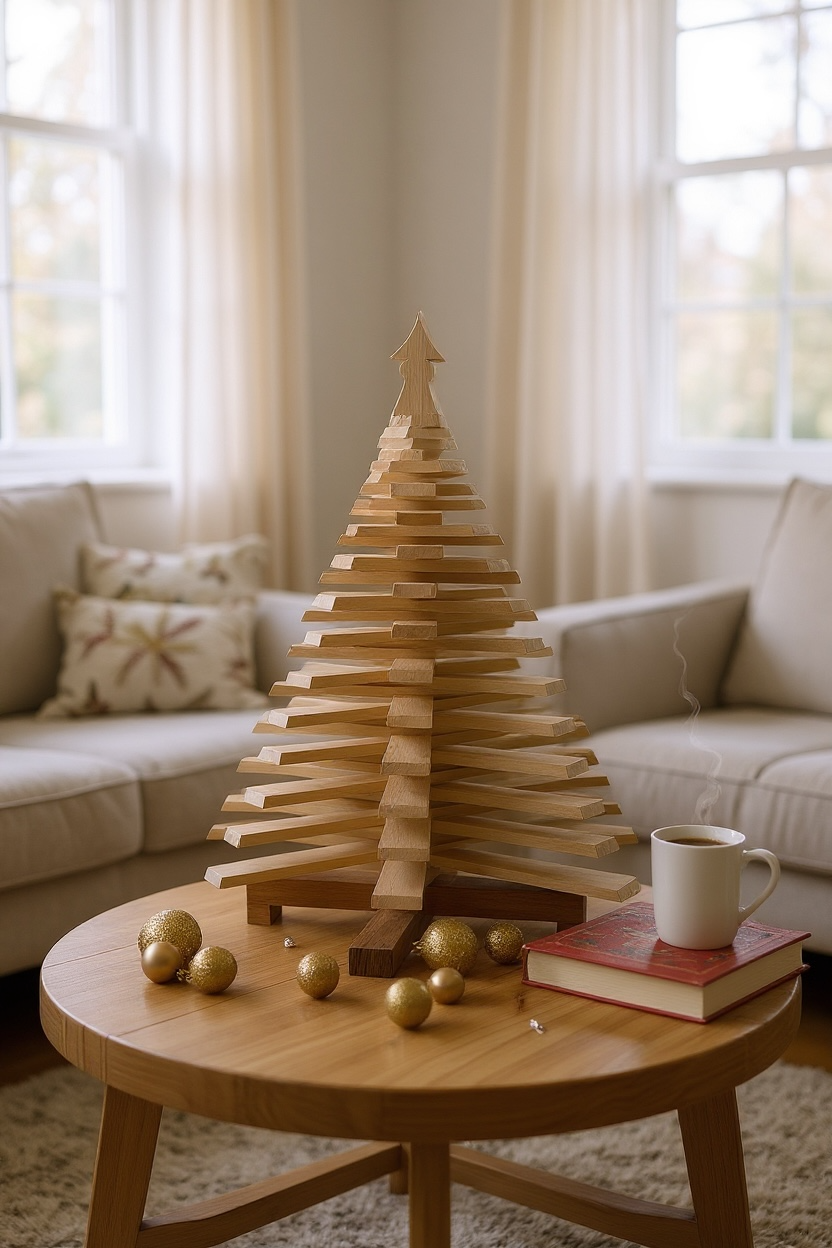 Sapin de Noël en bois artisanal - ( ⚠️ Pas de livraison possible / retrait atelier uniquement )